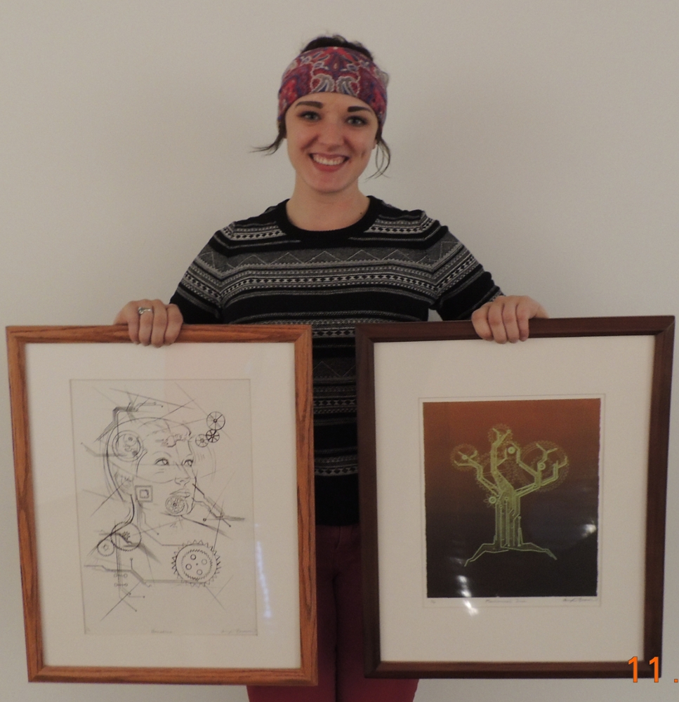 Alexa Brown with artwork