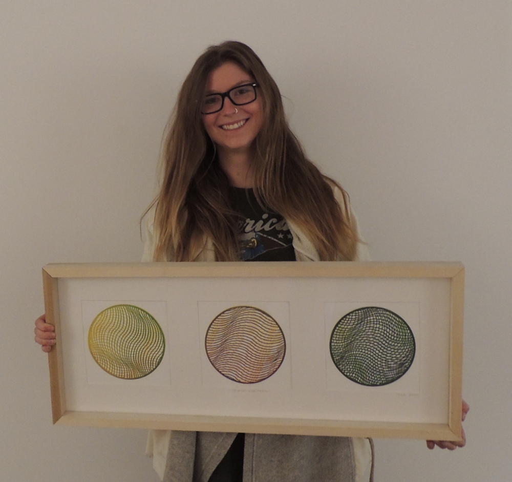 Lauren Mitro with artwork