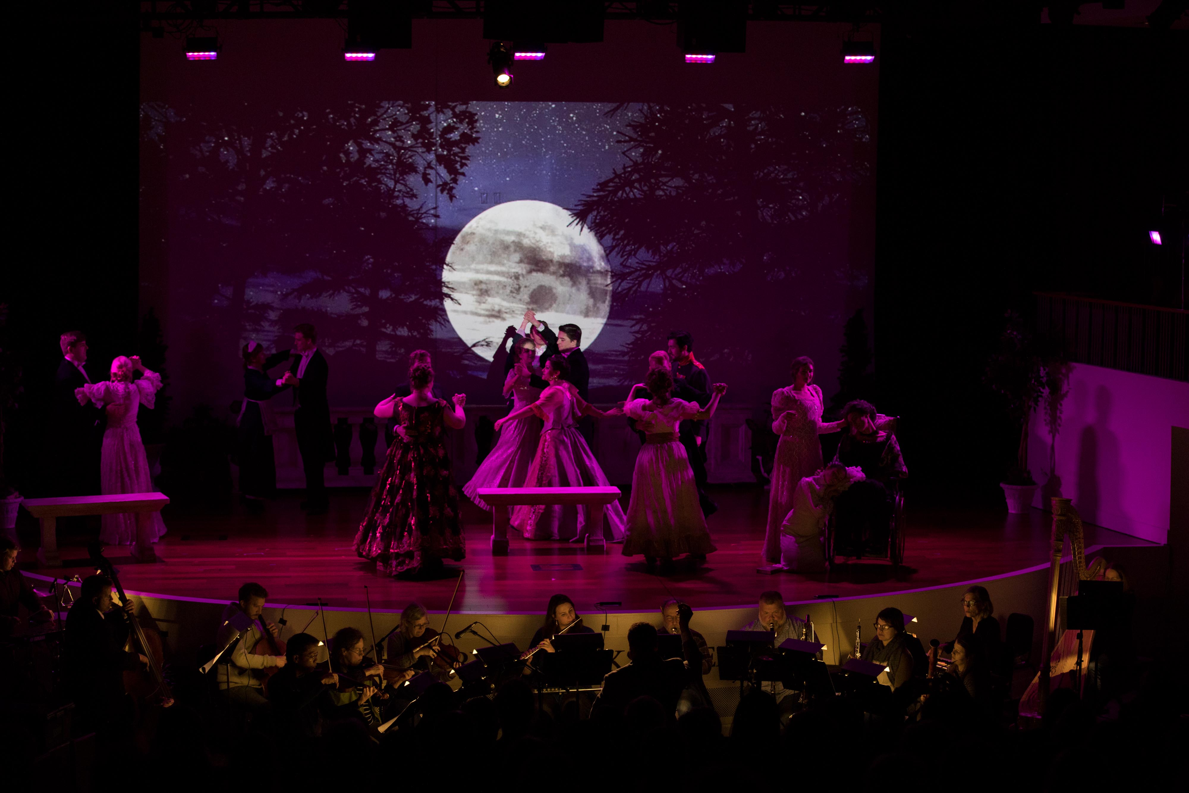 Actors performing a dance scene