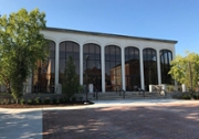 Center for Performing Arts building exterior with large arched windows