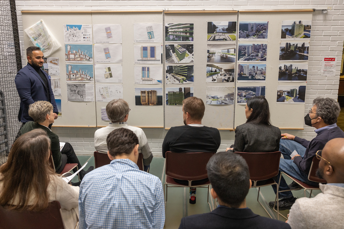 a student presenting