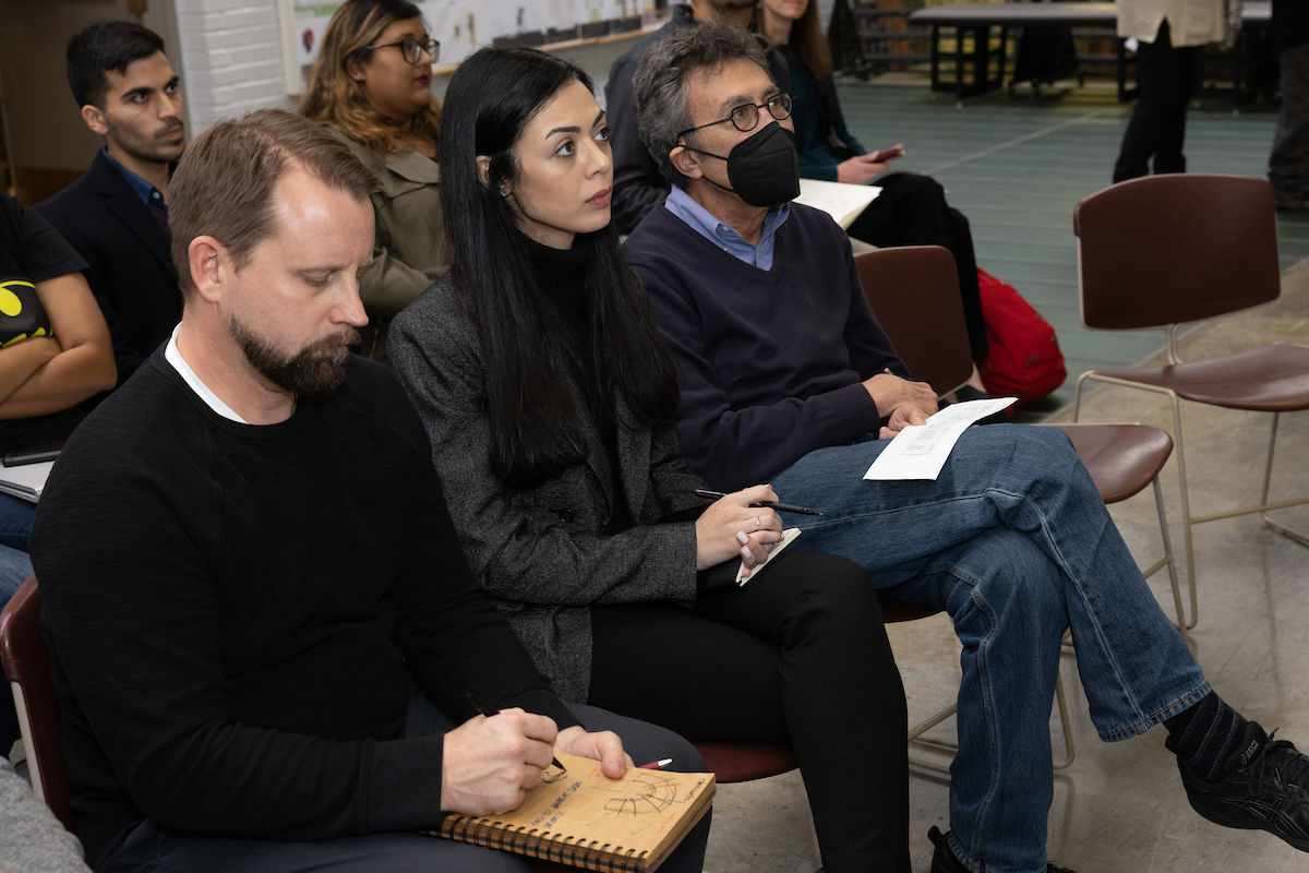 students listening to a presentation
