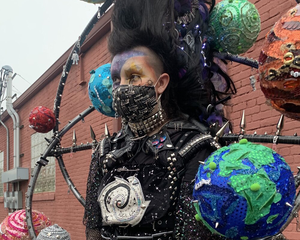 a woman in an elaborate costume