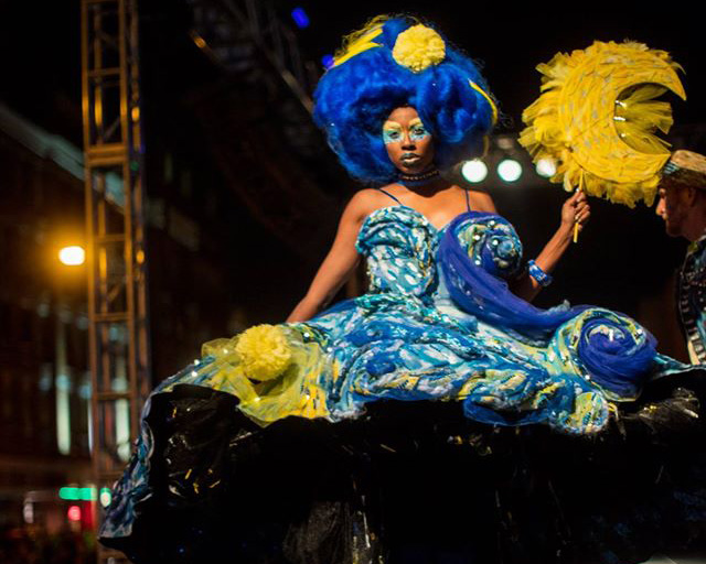 a woman in an elaborate costume