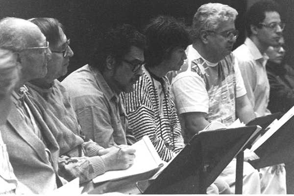Ricardo Averbach with maestro Seiji Ozawa and Thomas Brandis, concertmaster of the Berlin Philharmonic at the Tanglewood Music Festival in 1992.