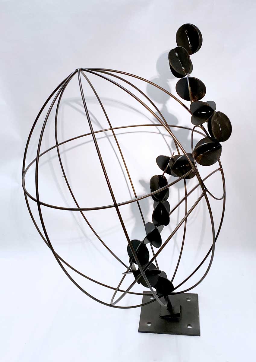 metal sculpture titled Young Minds