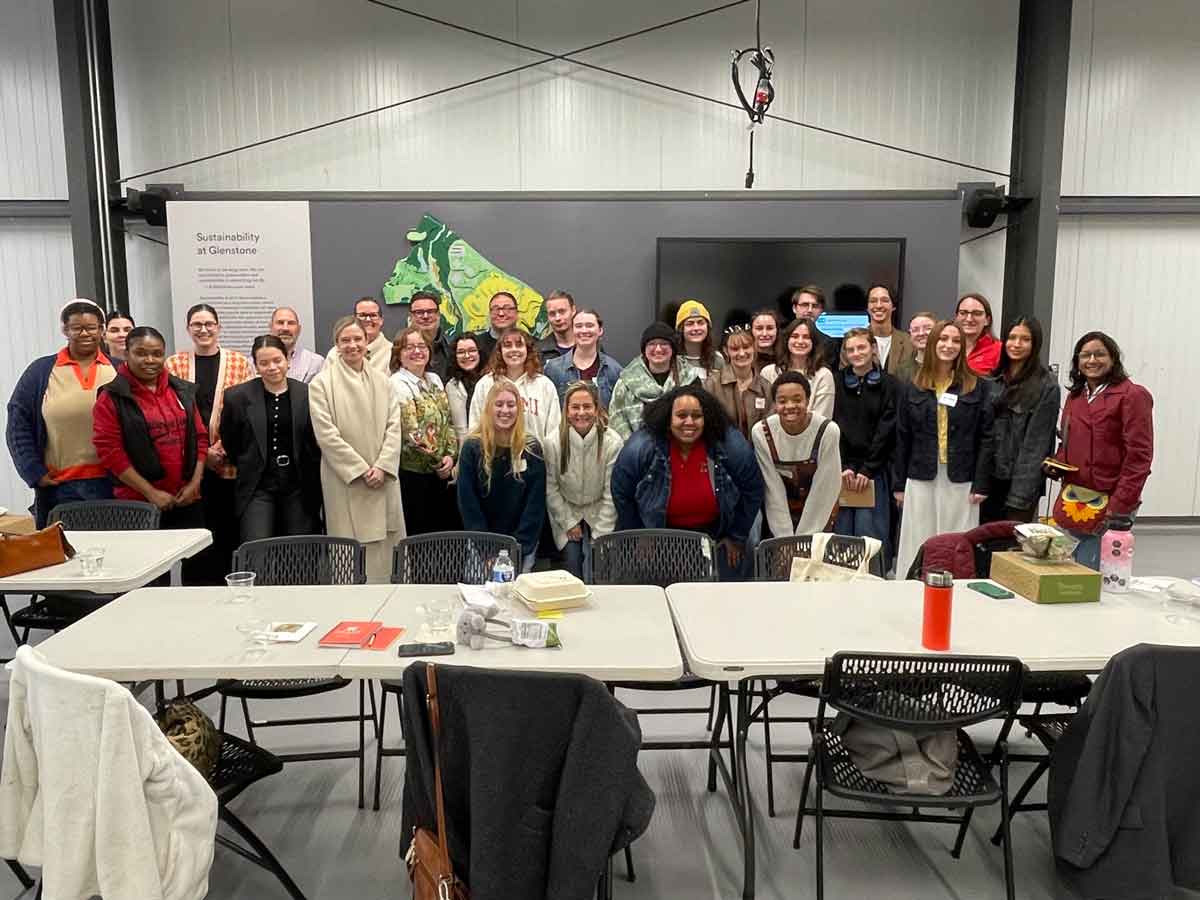 Miami University College of Creative Arts students and faculty group photo at Glenstone Museum.