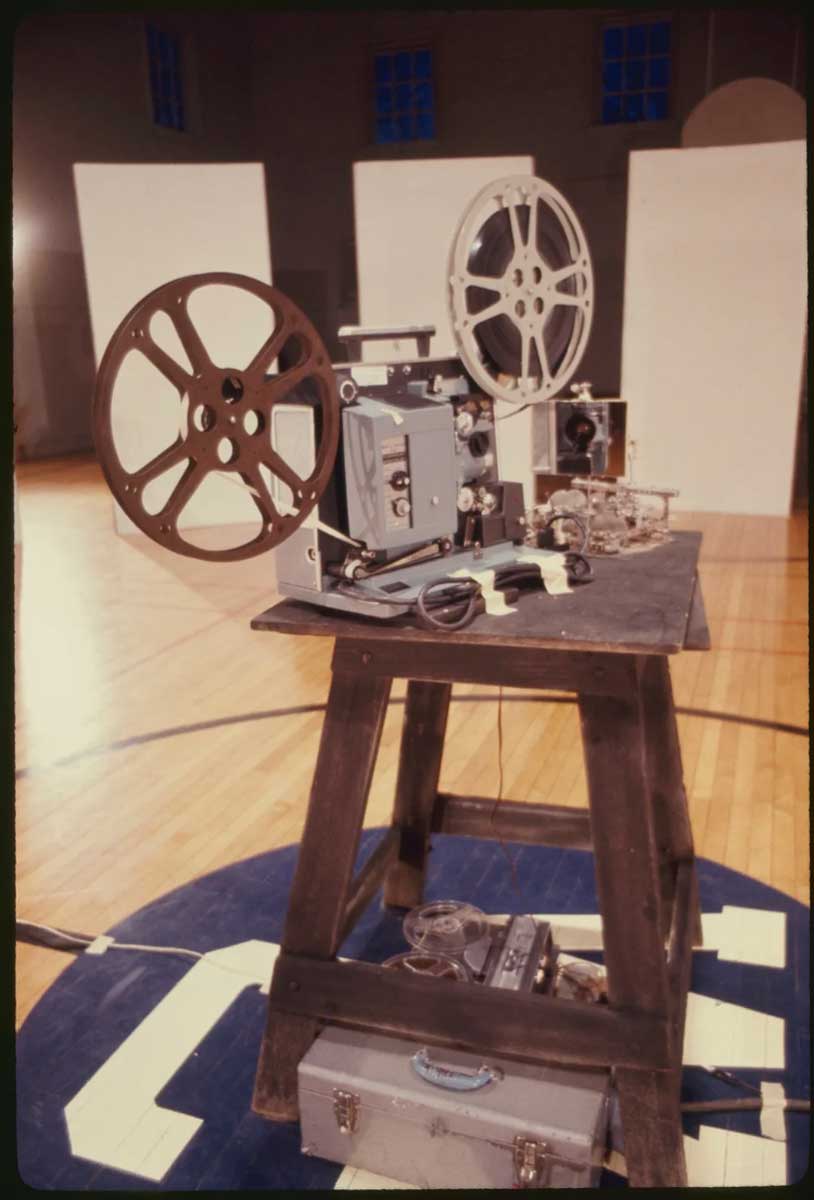 16mm projector on Brand’s constructed turntable.