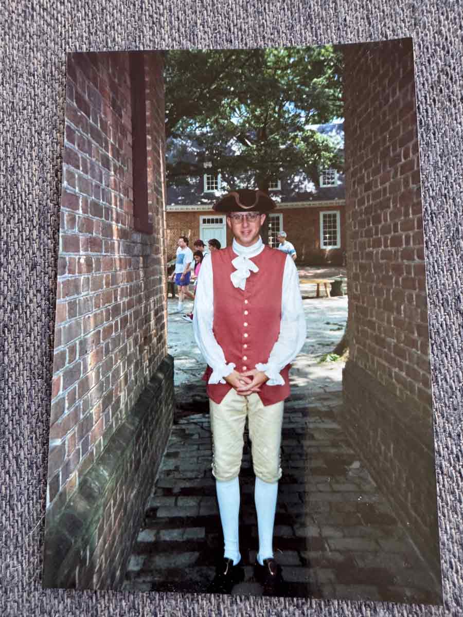 Jason T. Busch on tour at the Governor’s Palace Colonial Williamsburg.