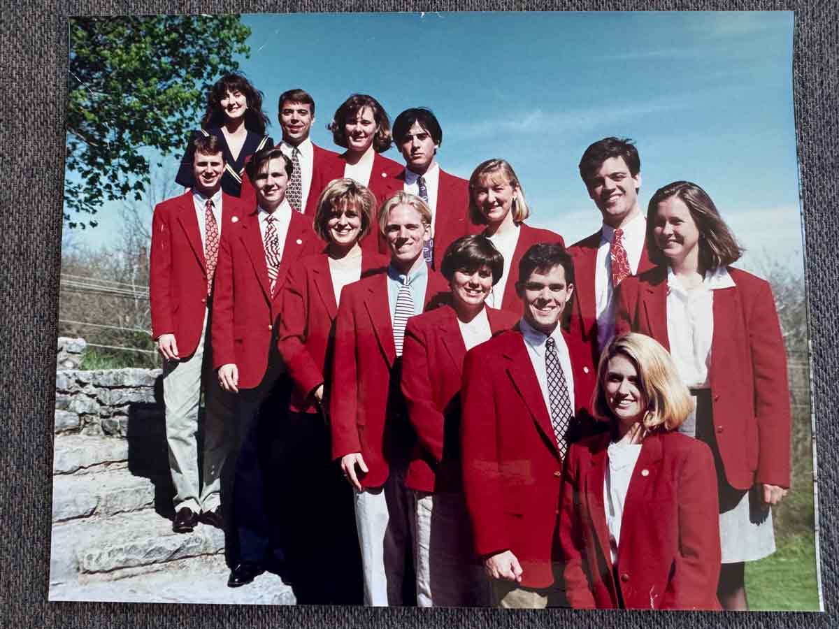 Jason T. Busch and other Chairs of the Miami University Student Foundation (MUSF) in 1994.