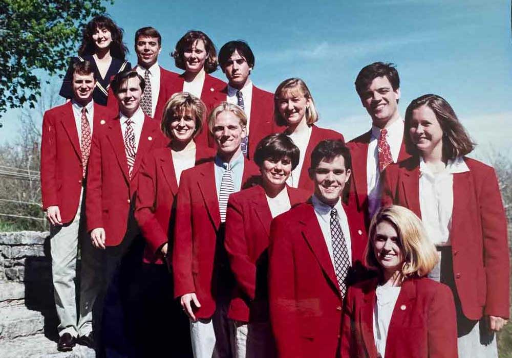 Jason T. Busch and other Chairs of the Miami University Student Foundation (MUSF) in 1994.