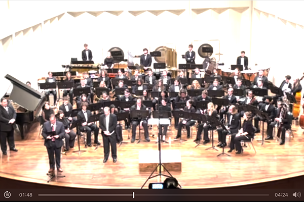 Miami University Symphony Orchestra on stage