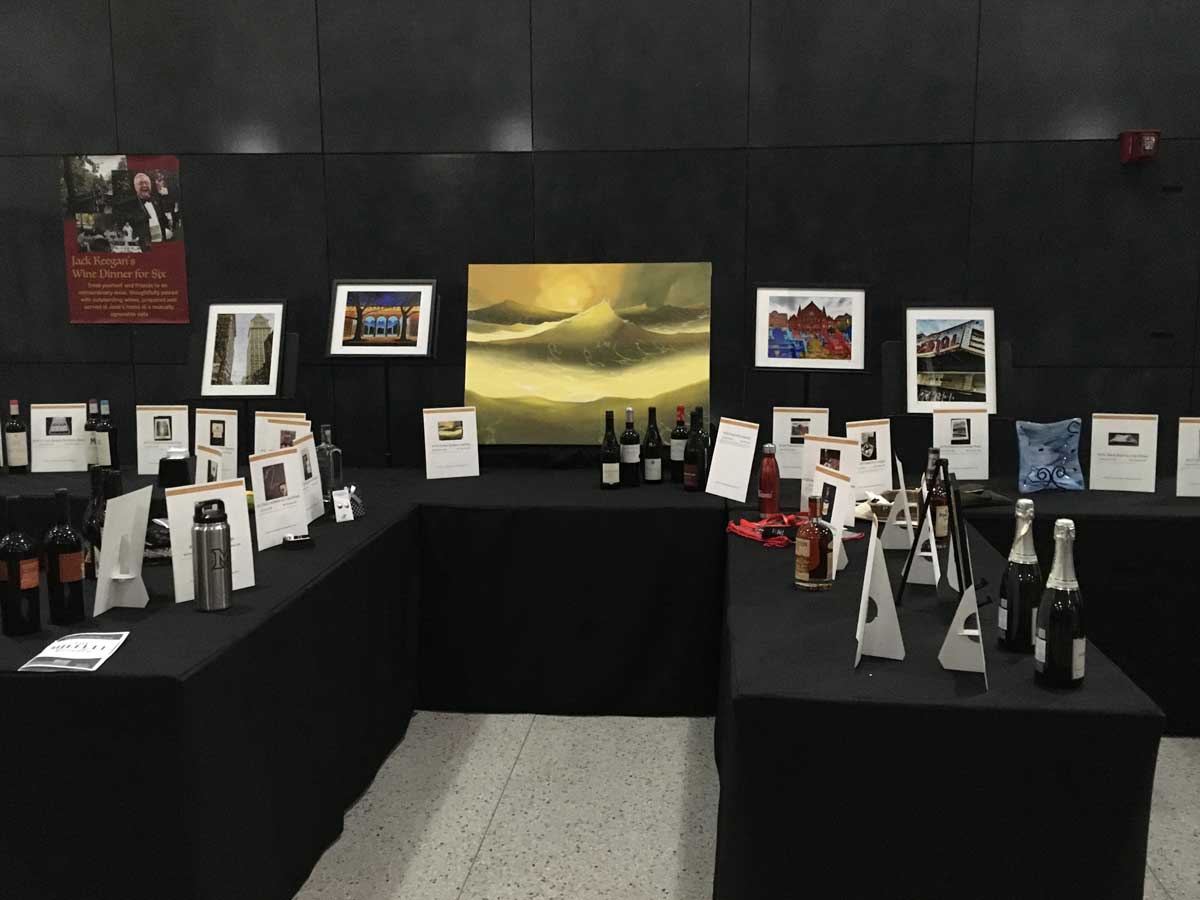 display of artwork for auction