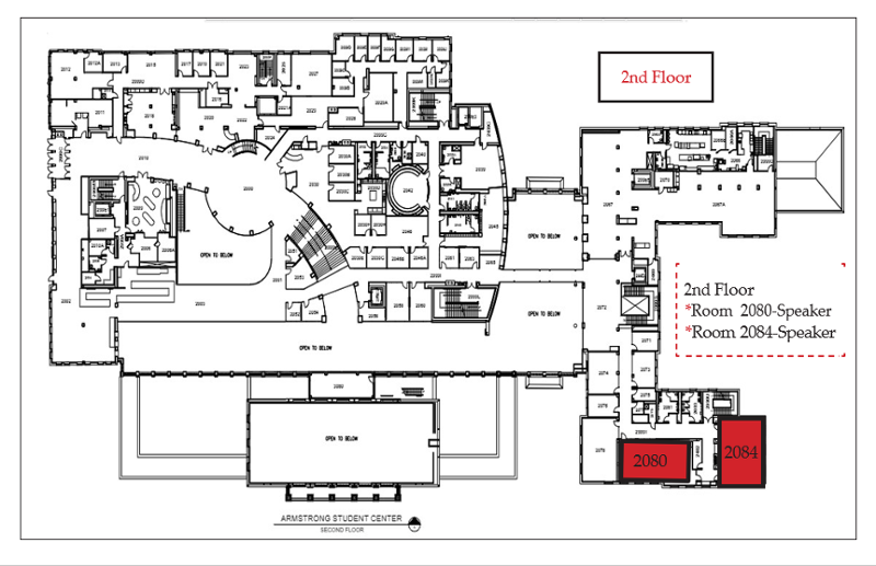 Second Floor Map of Armstrong Student Center