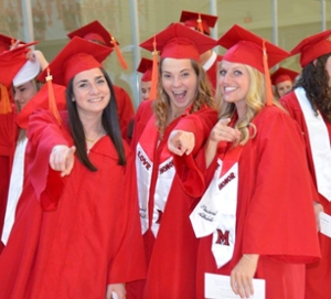 Graduates celebrating with friends