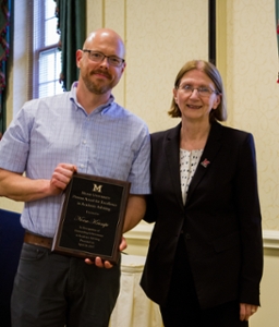 Norm Krumpe recieving his award