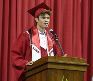 Zane Shreve gives his Commencement speech