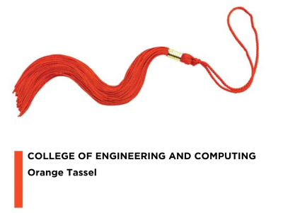 College of Engineering and Computing graduation tassel, orange