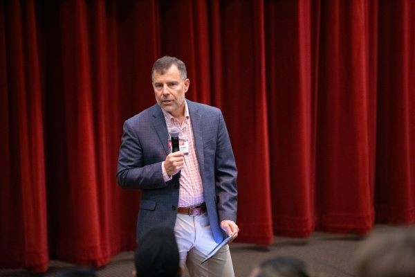 Charlie Haddad engaging the audience.