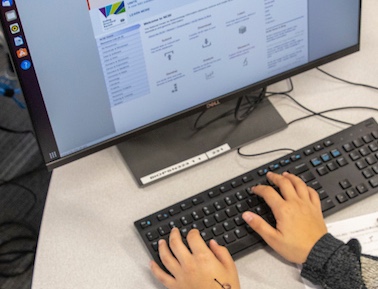 computer sitting on desk