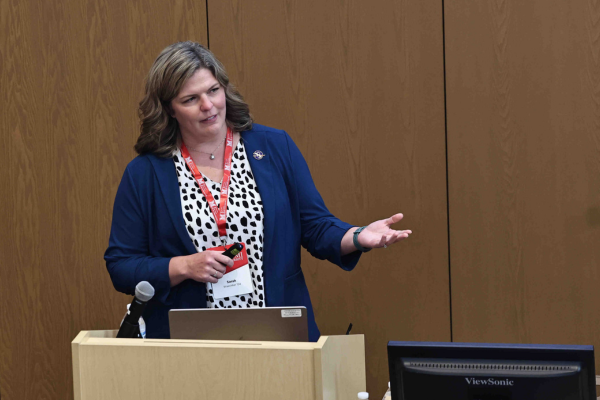 Sarah Waechter inspires future engineers during her presentation at the CEC Alumni and Friends event.