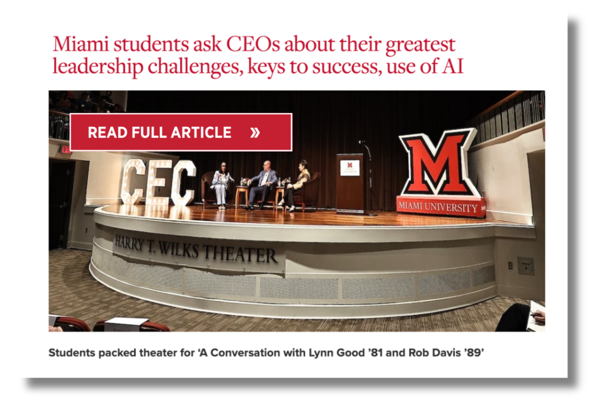 Click to read article from Miami University Alumni Association