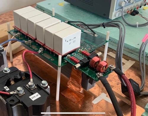 An assembly in the power electronics lab.