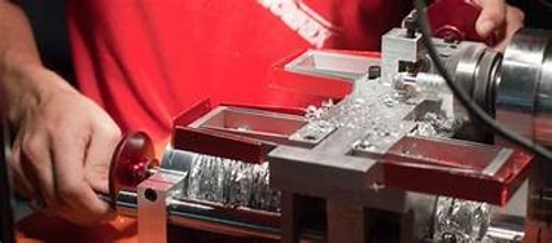 Manufacturing equipment shown on site. 