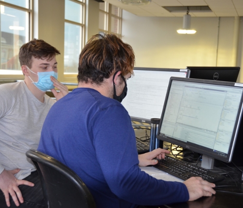 Students in the computer lab.
