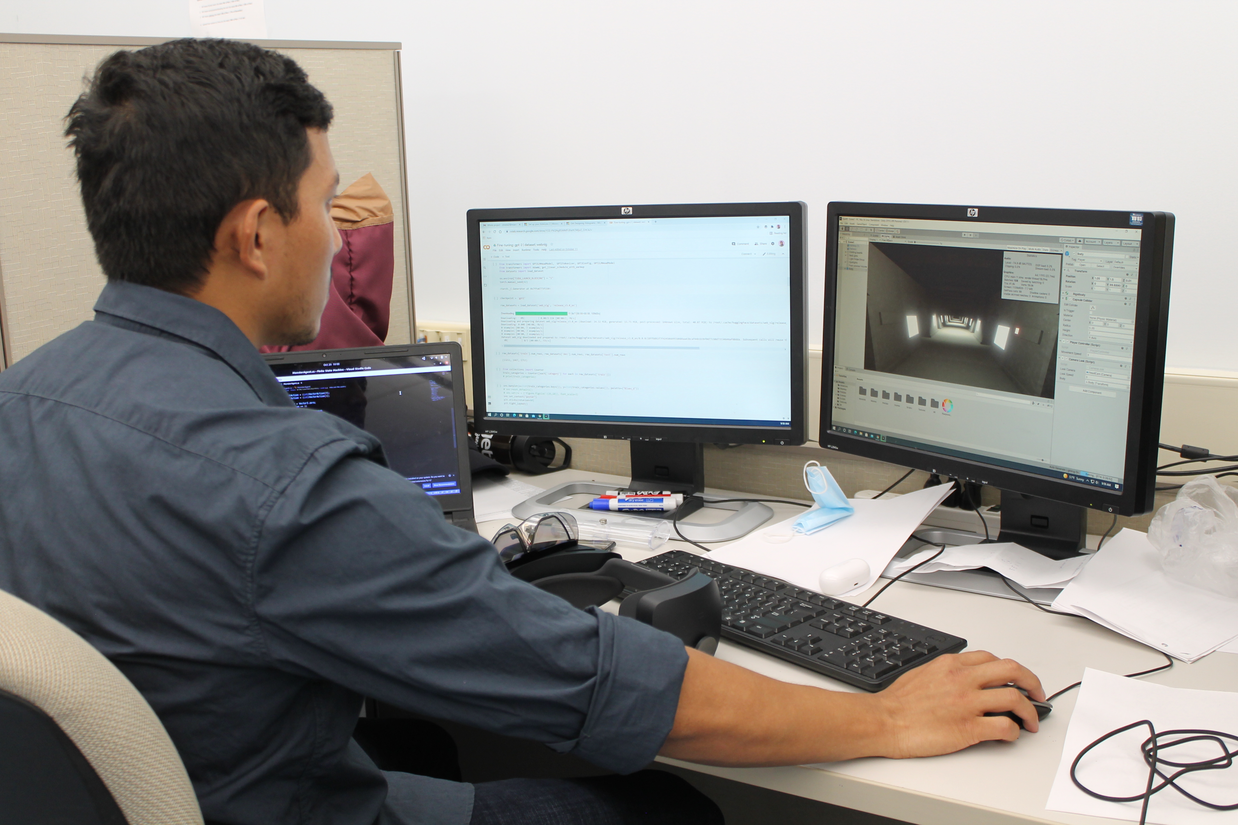 Student in computer lab.