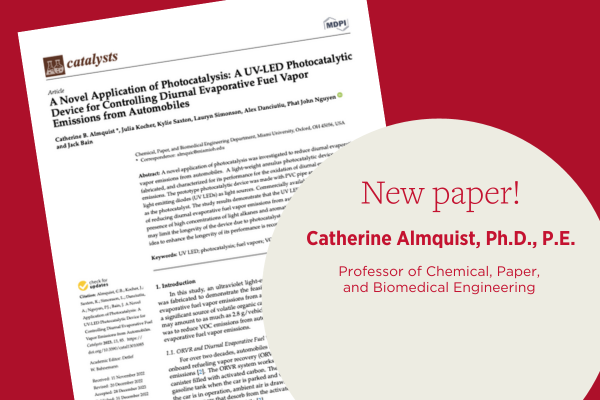 New paper! Catherine Almquist, Ph.D. With front cover of paper.