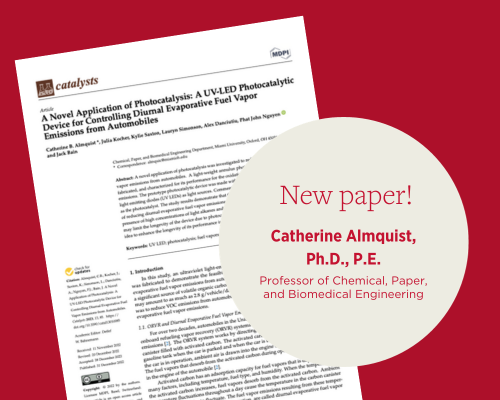 New paper! Catherine Almquist, Ph.D. With front cover of paper.