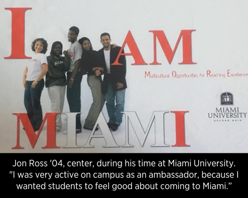 Jon Ross '04 is featured in an image from the "I am Miami" campaign.