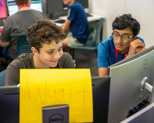 High school students work on an assignment during the Certified Cyber Defender Program