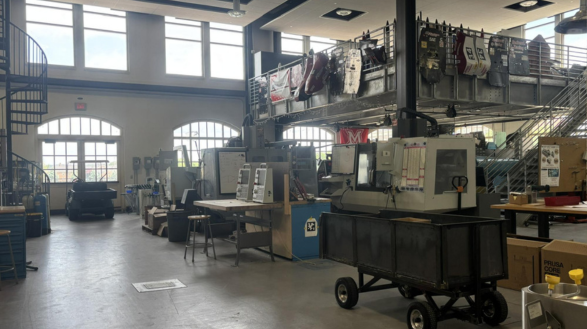A snapshot of the High Bay Lab for Mechanical and Manufacturing Engineering students