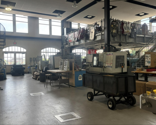 A snapshot of the High Bay Lab for Mechanical and Manufacturing Engineering students