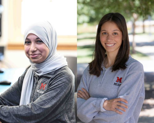 Portraits of Hafsa El Harchi and Grace Holmes