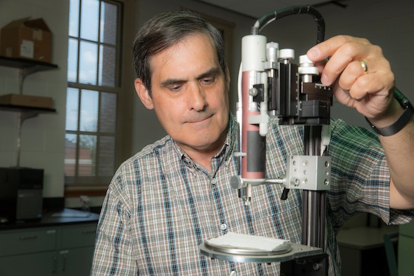 Steven Keller with a research project