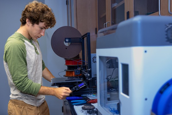 Student working in a lab