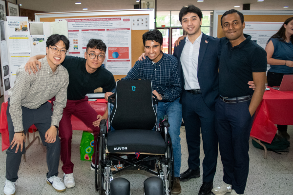 MU CAT Competition winners demonstrate the smart wheelchair they engineered