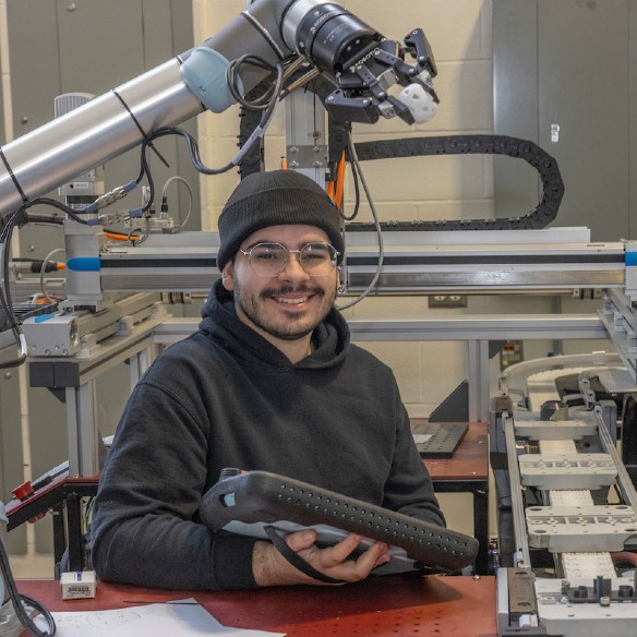 Abed working in a lab.
