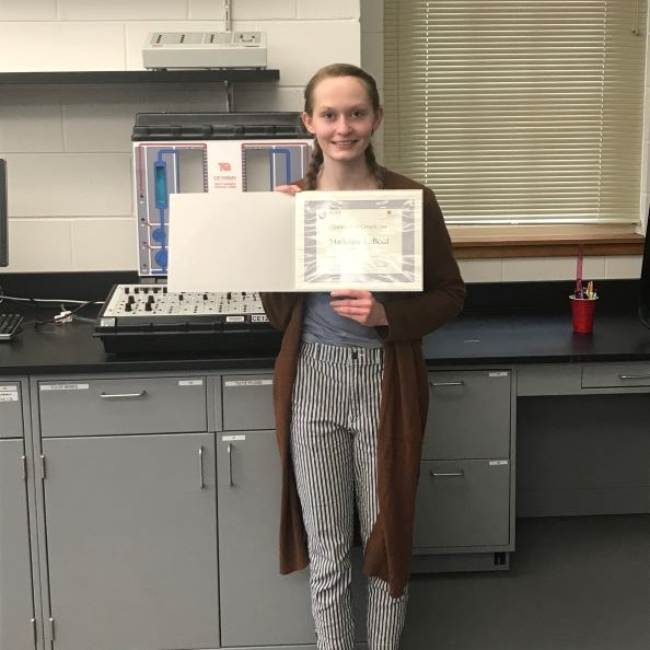 Madeline LaBouf in an engineering lab