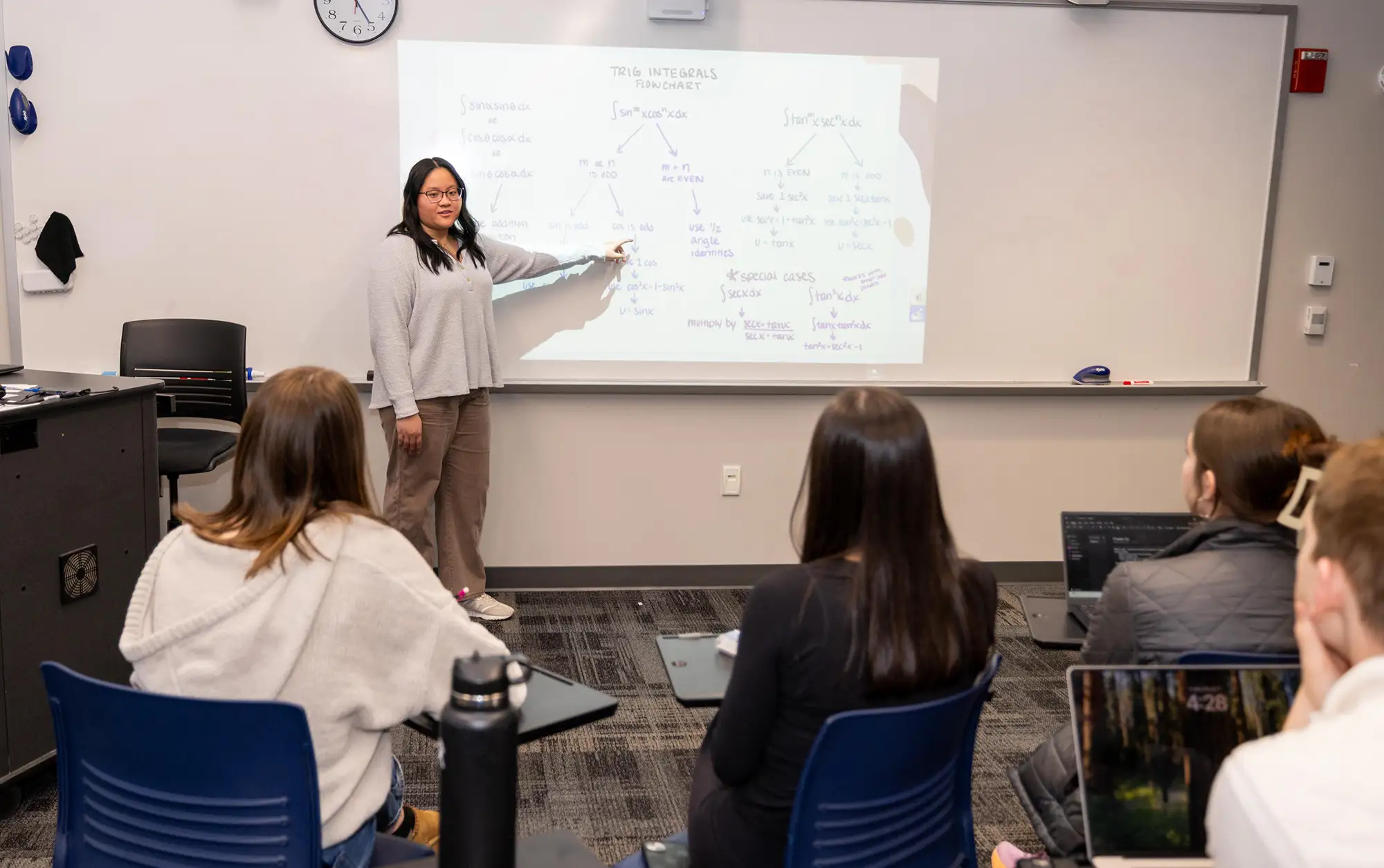 Miami student teaching in a classroom