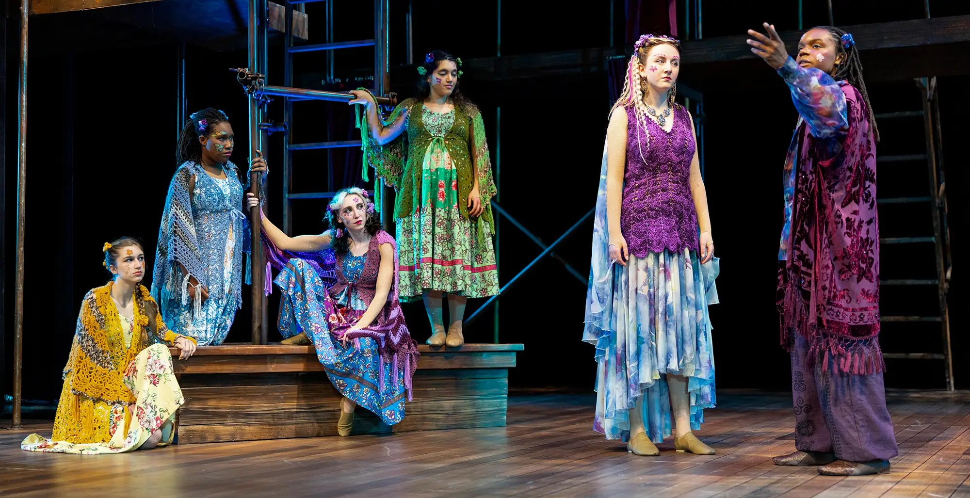 Theater majors acting in a play