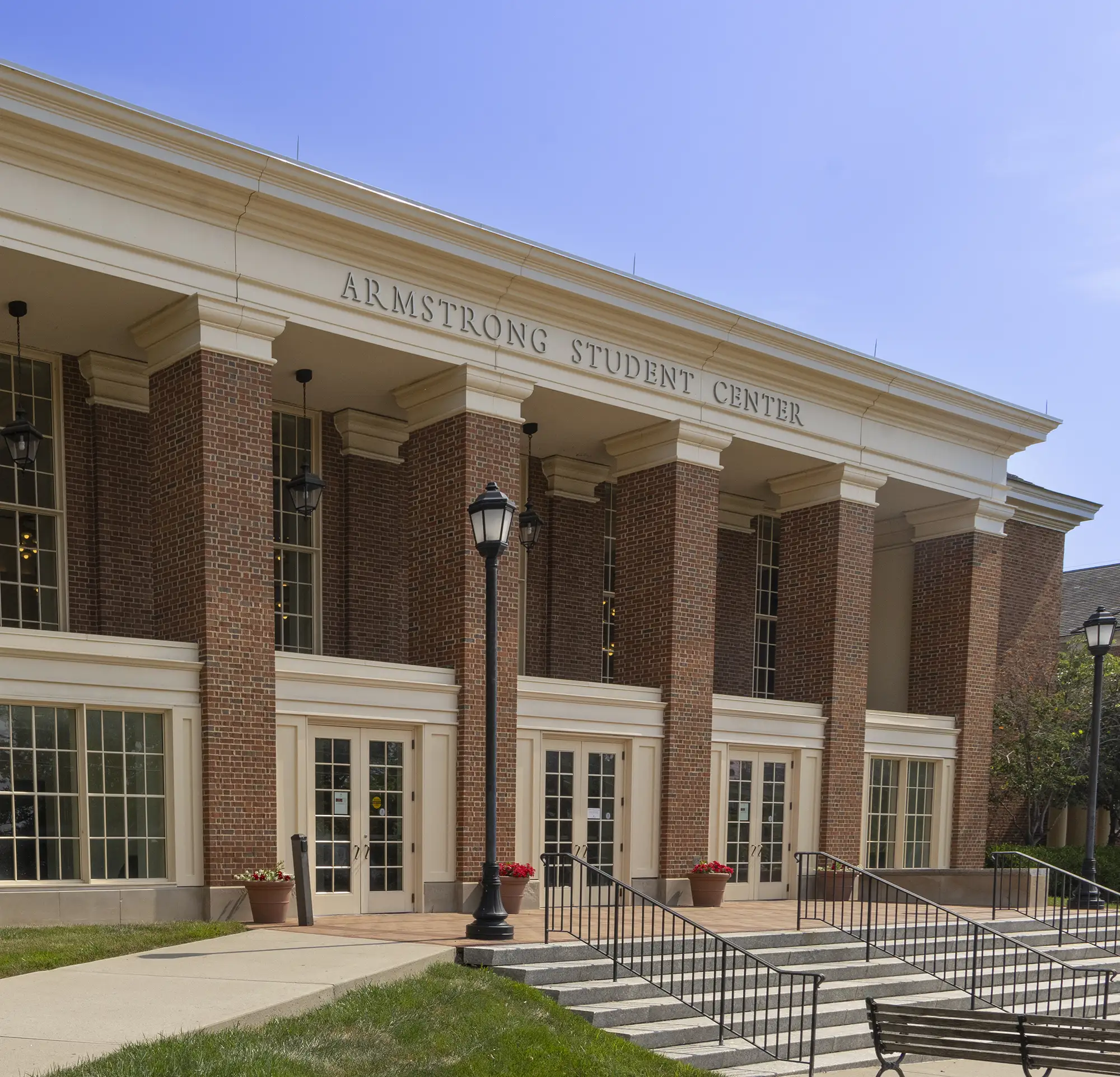 The Armstrong Student Center on a sunny day.