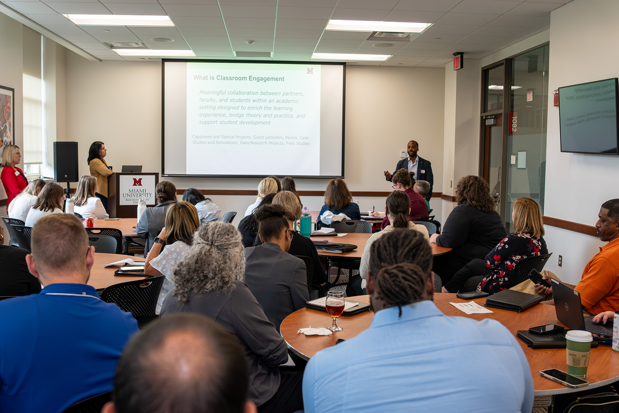 Employers engage in a breakout session about classroom engagement at a past recruiting summit.