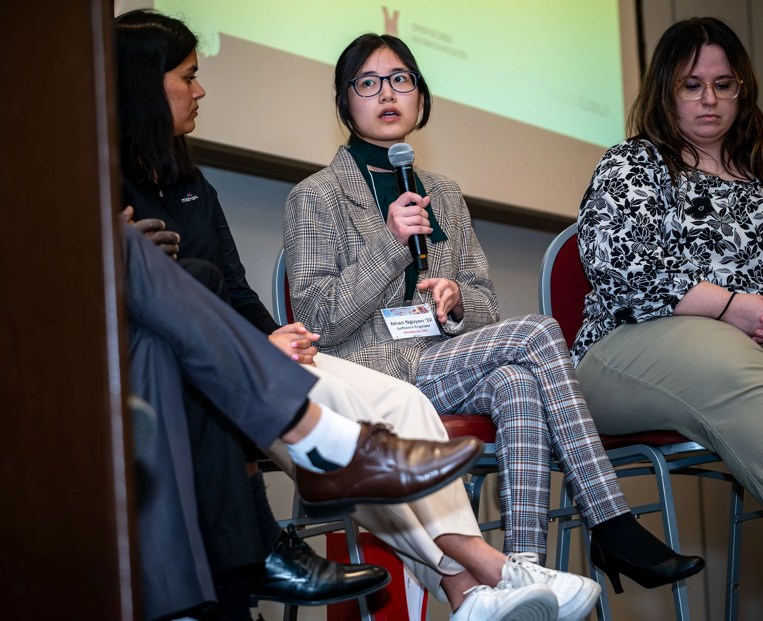 Photos of Miami employers speaking on a panel
