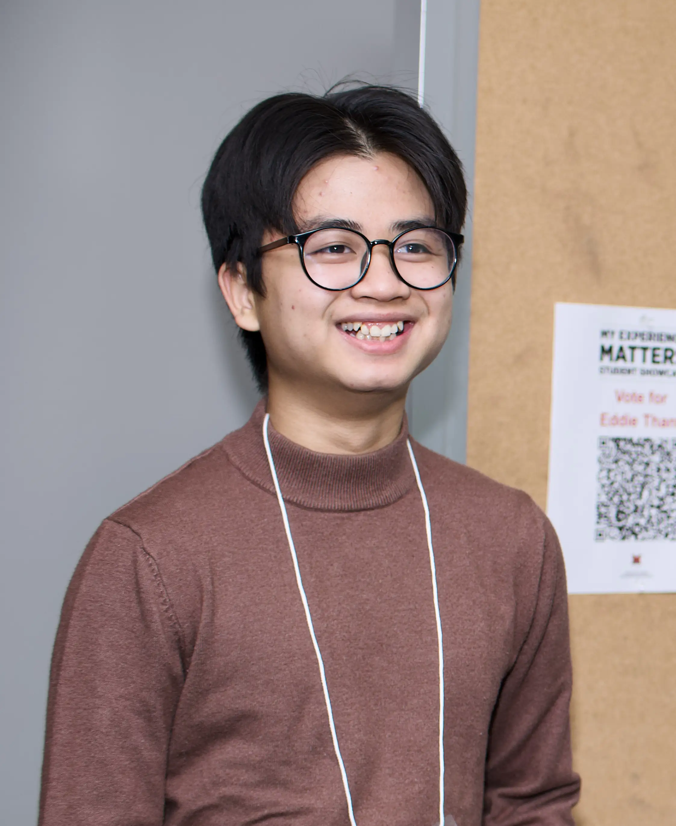 Ahkar "Eddie" Min Thant poses for a photo.