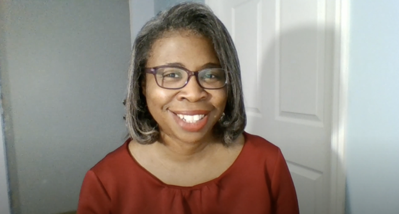 Vicka Bell-Robinson, director of residence life, smiling on camera