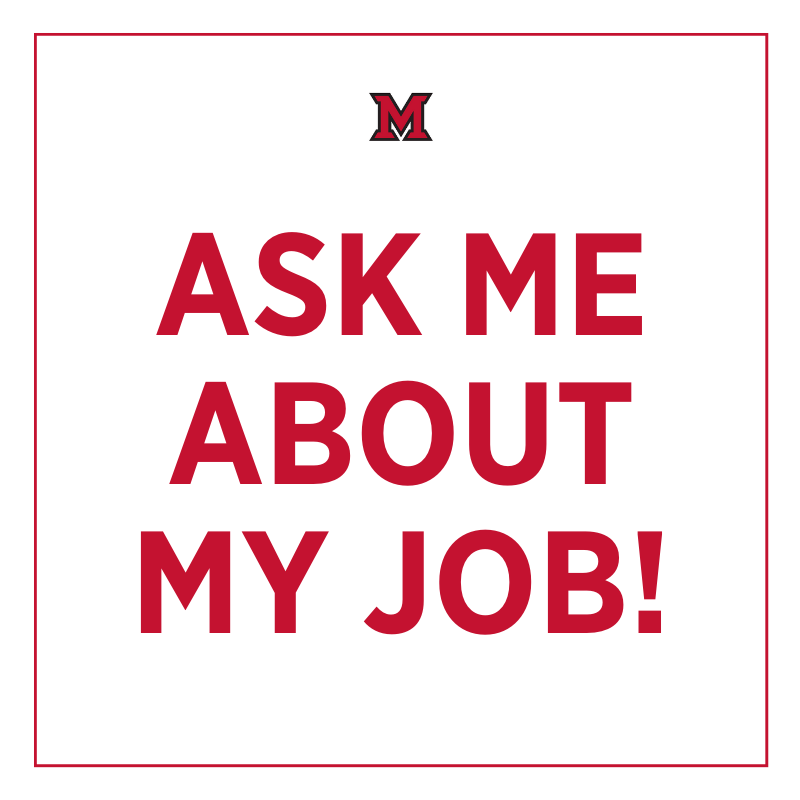 Ask me about my job graphic